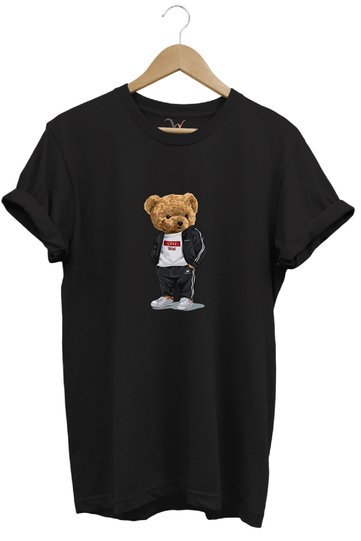 Cute Teddy Bear Printed Love Design 100% Cotton Regular Fit Crew Neck Unisex T-Shirt