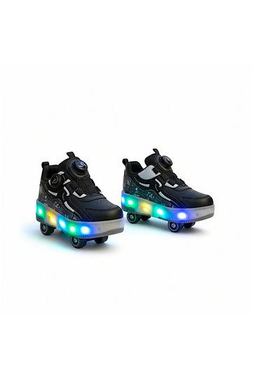 Children's Sports Shoes with Patented Lighted Wheels Skateboard Sneaker