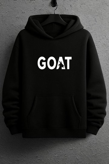 Black Goat Oversized Hooded Sweatshirt
