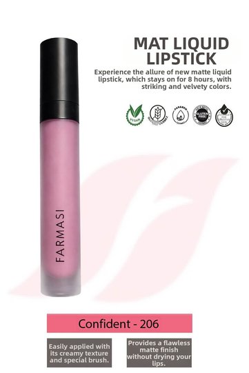 Matte Liquid Lipstick - 206 Confident 4 ml