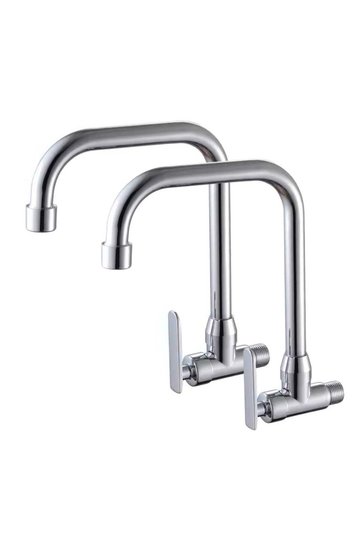Kitchen Sink Mixer Faucet – 360° Swivel Single Lever Brass Tap, Deck Mounted (Pack of 2)