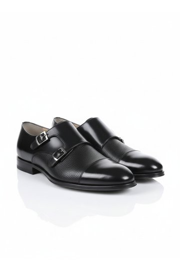 Genuine Leather Men's Double Buckle Wedding Shoes