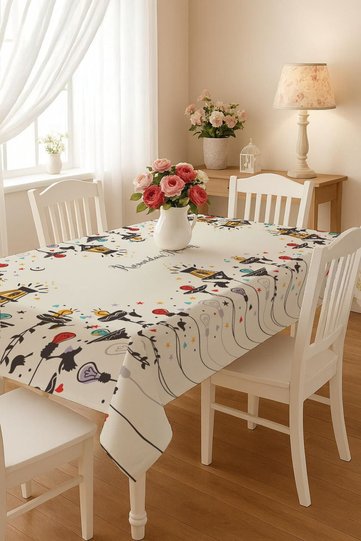 Ramadan Printed Tablecloth Ramadan Lights No Worries Stain Resistant