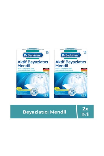 Active Laundry Whitening Wipes 15-Pack 2-Pack Set