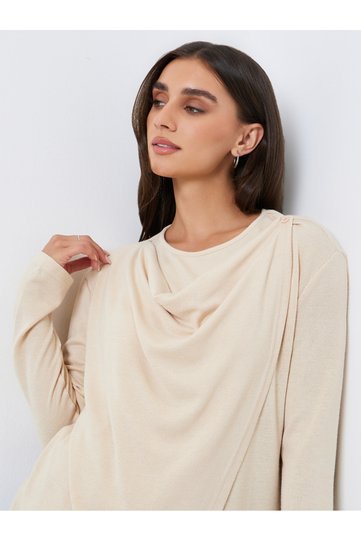 Fake two-piece commuting elegant Knit Top