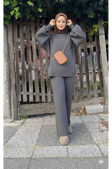 Basic Balloon Sleeve Knit Set