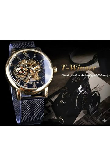 T-Winner Automatic Movement Mesh Band Wristwatch