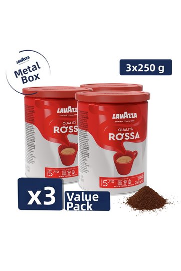Qualita Rossa Ground Filter Coffee Canister 250 Gr |   Advantageous 3-Pack