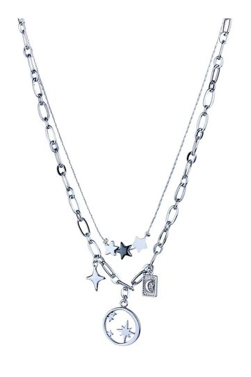 Double Cord North Star Design Necklace