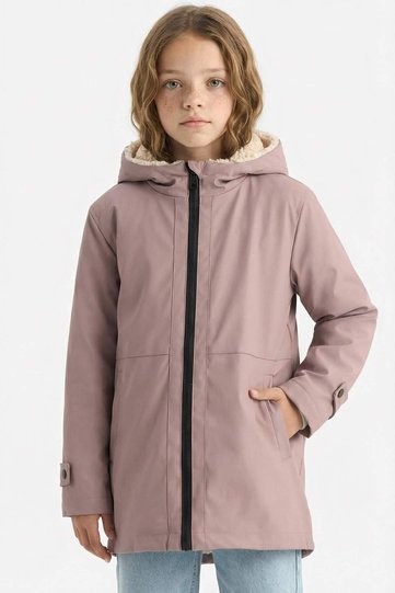 Water Repellent Hooded Zippered Raincoat Girls' C5229A824Au