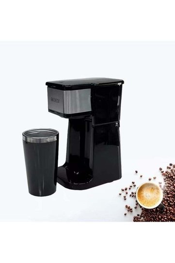 Compact Single-Serve Coffee Maker with Travel Mug