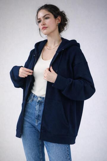 Unisex Seasonal 2-Ply Zippered Hooded Cardigan (Not with Fleece Inside)