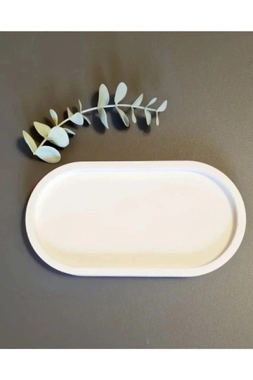 Jewelry Plate Decorative Bohemian Jewelry Organizer Organizer Concrete Tray White