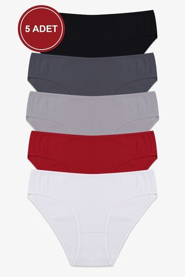 Women's 5-Piece Ribbed Panties
