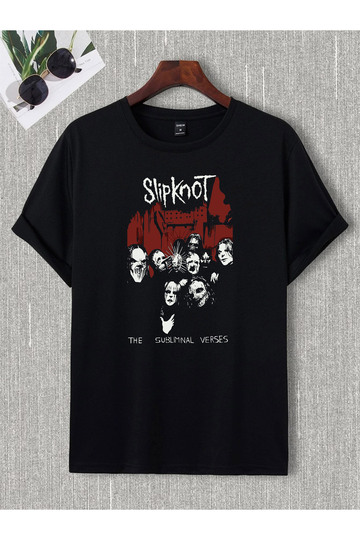 Unisex Oversize Slipknot Pantera Metallıca Iron Madıen Black Sabbath Ac Dc Rock Metal T-Shirt t Shirt