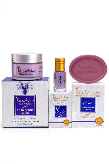 3-piece CRANBERRY MUSK set, musk 6 ml, soap 50 g, glass Mahmariya 50 g