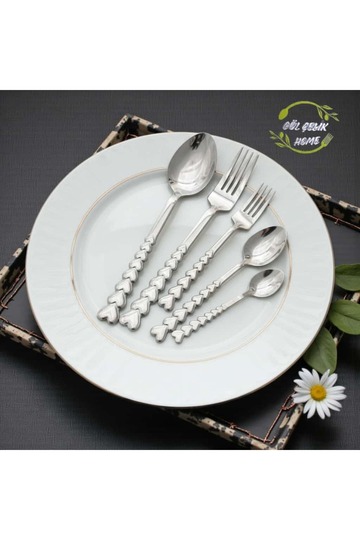 Fork Spoon Set 30 Pieces 6 Seater Heart Model 18/0 Quality