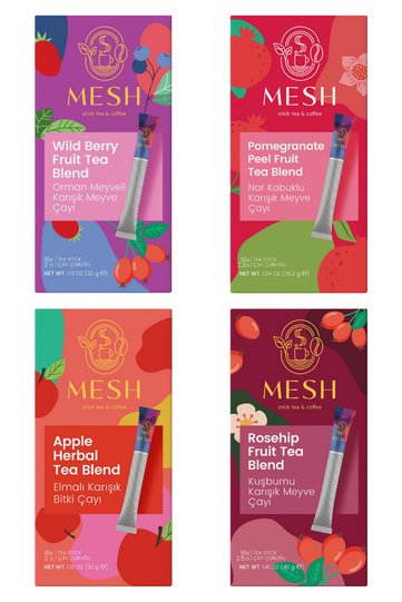 Gourmet Fruit Teas Set of 4 - Apple, Forest Fruits, Pomegranate and Rosehip Tea