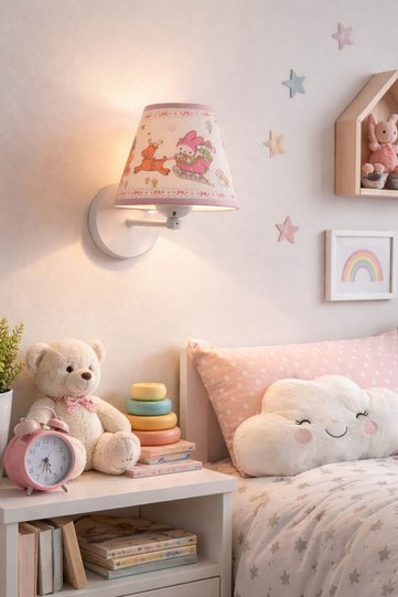 Kids Cute Design Children's Room Baby Room Girl Boy Teenager Room Wall Sconce (E-14 Bulb Compatible)