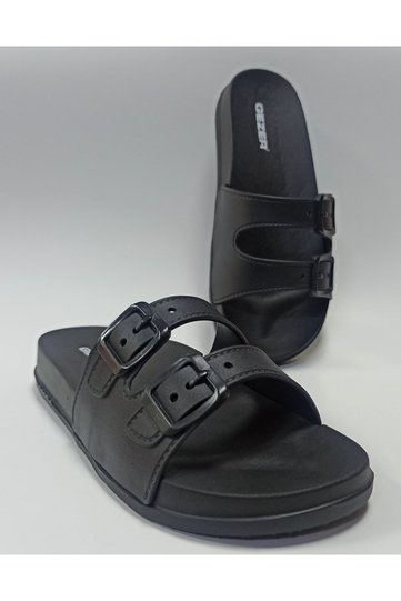 Black Anatomical Sole Soft Plastic Extra Light Women's Pool Sea Beach Home And Street Slippers Eva