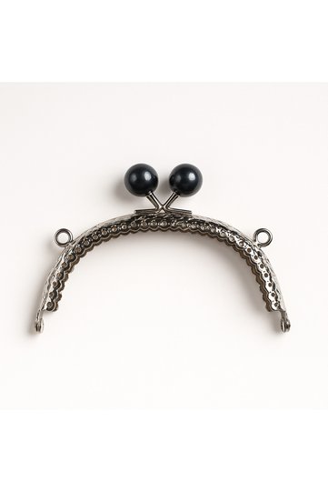 Silver Color Metal Purse and Wallet Clip with Anthracite Bead Ball 10.5 cm