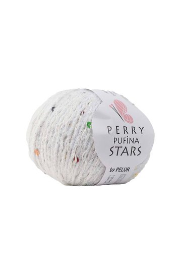 Perry Pufina Stars White - Colorful Sequins