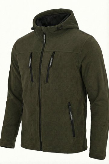 Tactical Army Men's Khaki Fleece Hooded Jacket