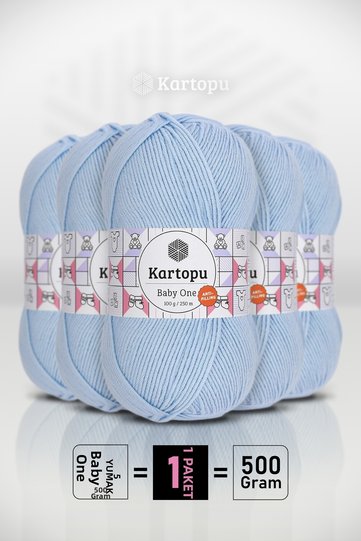 Baby One - Baby Blue (K544) - 5-Pack X 100Gr/250M - Baby Yarn - Anti-Pilling Non-Pilling Yarn