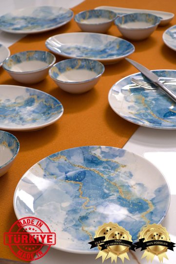 Bulut 16 Piece Porcelain Breakfast Set for 6 People