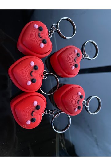 Cute Heart Click Keychain Charm