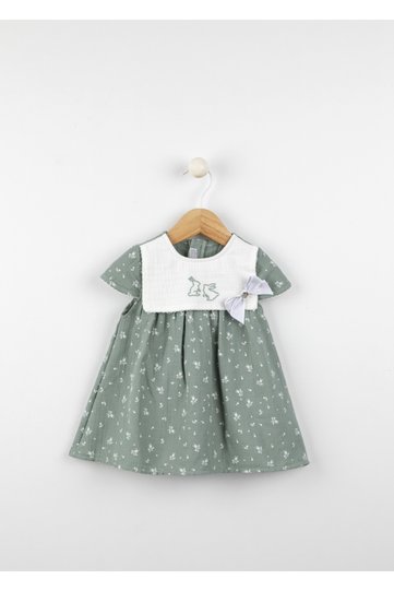 Back-Zippered Muslin Baby Dress
