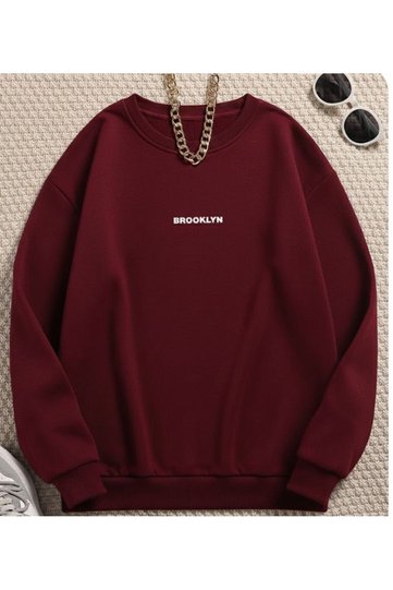 Unisex Women/Men Brklyn Custom Printed Colorful Oversize Crew Neck Cotton Sweatshirt