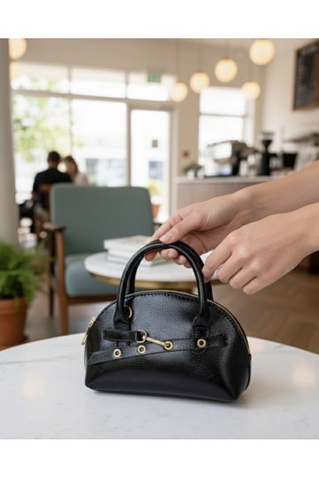 Women's Mini Strap Shoulder and Handbag Black-Casual Stylish Bag
