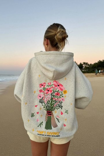 Unisex Character Hooded Sweatshirt - Face and All Surfaces Printed , Comfortable Lace-Up Hooded