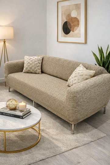 Jacquard 3-Seater Sofa Cover, Sofa Bed Couch Cover, Tree Bark Pattern (PRODUCT CONTENT: 1 ITEM)