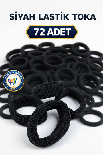 72 Pieces Black Women's Hair Ties Medium Size Flexible Durable Towel Elastic Hair Tie Economical