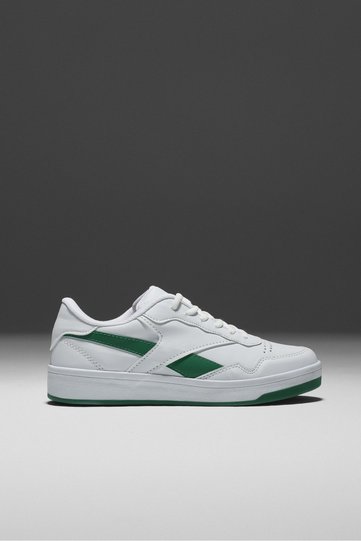 Unisex White Green Comfortable Fit Thermo Sole Lace-Up Sports Shoes