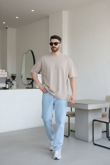 Men's Oversize Modal Fabric Non-Fading Vibrant Color Silky Textured T-Shirt