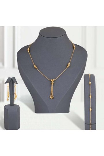 A set of soft, gold-plated prayer beads