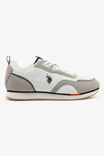 Men's White with Grey Sneakers - Lightweight, Breathable and Comfortable Shoes