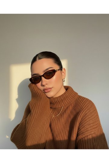 Gg Brown Color Cateye Women's Sunglasses |   56 Ekartman