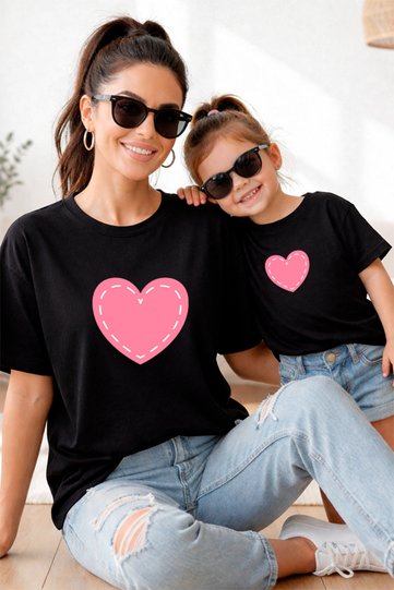 Mother Daughter 100% Cotton T-Shirt Mama Mini Mother Daughter Single Price
