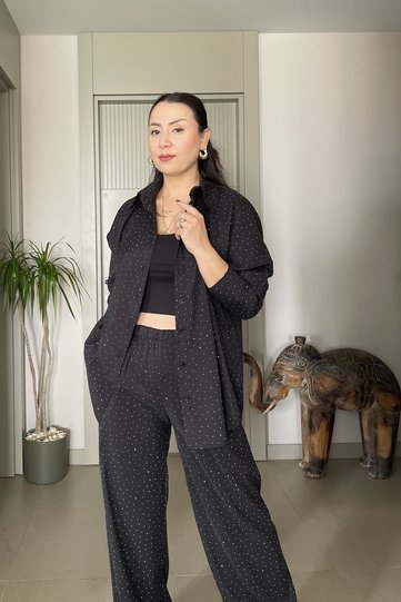 Shiny Stone Shirt Pants Tiril Set