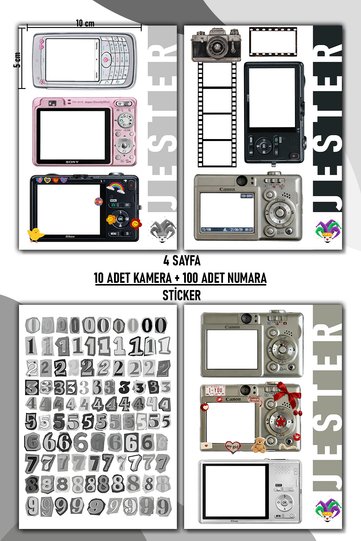Camera Themed and Numbered Stickers, Decals, Diary, Agenda, Planner, Bullet, Journal
