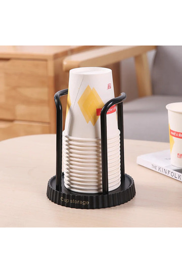 Black Minimalist Paper Cup Holder, Household Disposable Cup Storage Rack, Multifunctional Desktop Co