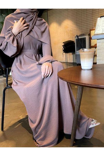 Lilac Textured Balloon Sleeve Maxi Dress