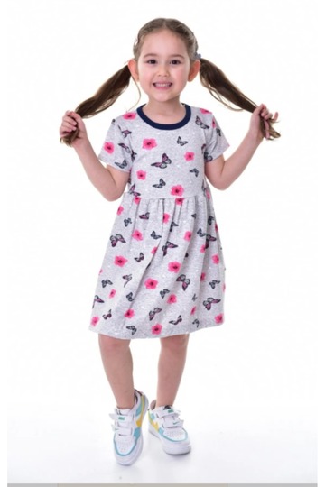 Summer Short Sleeve Girl's Printed Dress