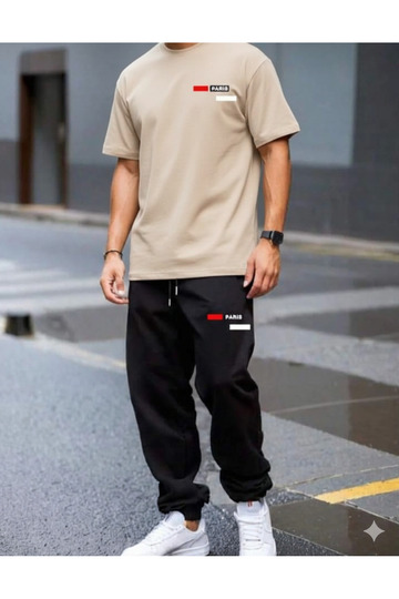 Premium Paris Printed Oversize T-Shirt & Sweatpants Set Men / Women