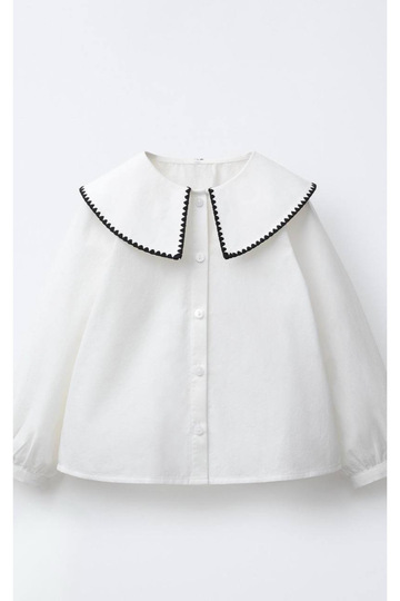 Girl's Collared Shirt (One Size, It Is Recommended to Choose One Size Larger)