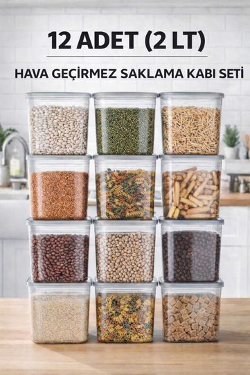 12 Pieces 2 Liter Rectangular Food Rack Storage Container Set with 20 Tags Gift